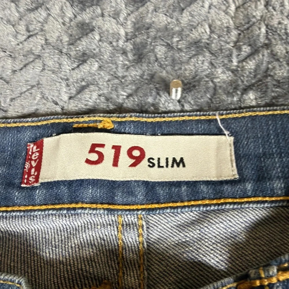 Levis 519 Jeans W34 L32 Mens Blue Super Skinny Fit Stretch‎ Denim